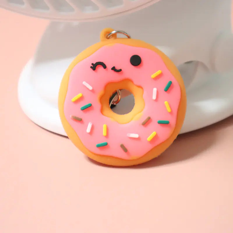 3D Smiley Donut Bread Pendant Keychain Jewelry