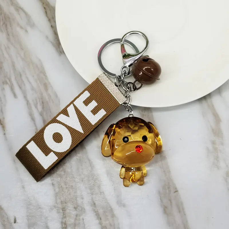 Teddy Dog Keychain, Cartoon Dog Acrylic Key Holder