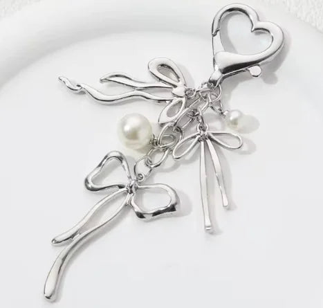 French Ribbon Bowknot Alloy Keychain