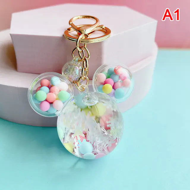 Mickey Head Quicksand Keychain Pendant for Girls