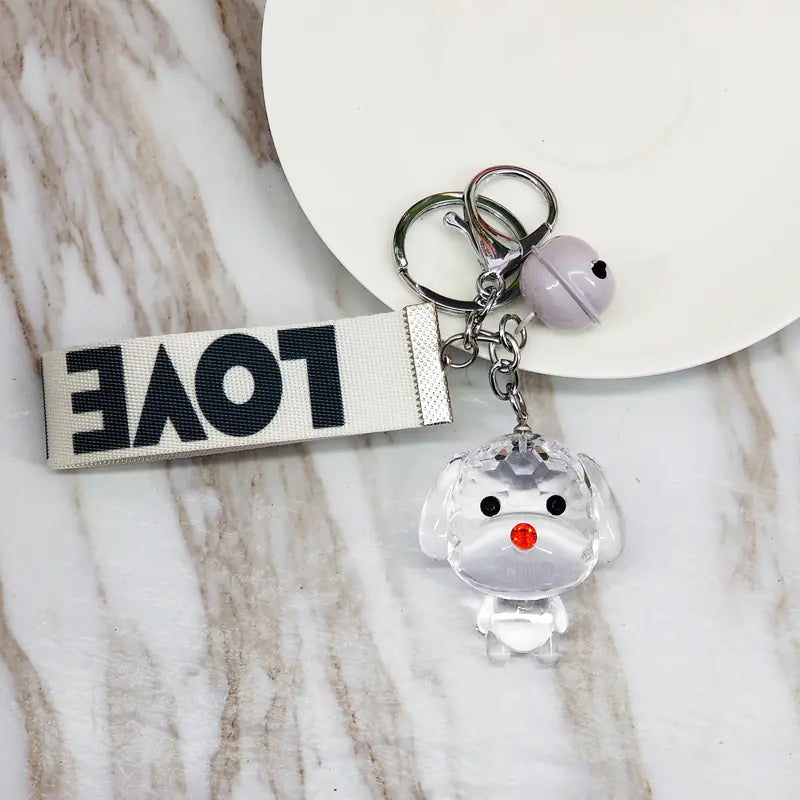 Teddy Dog Keychain, Cartoon Dog Acrylic Key Holder