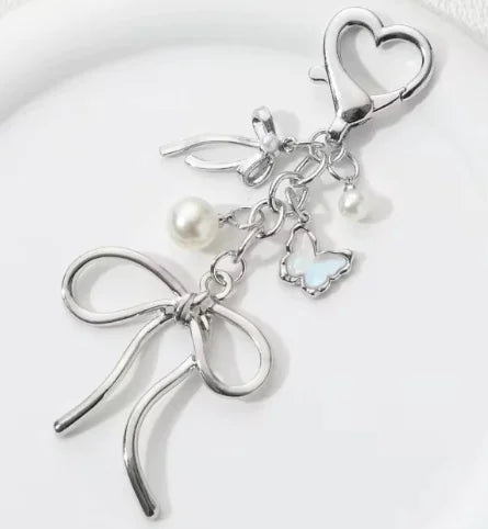 French Ribbon Bowknot Alloy Keychain
