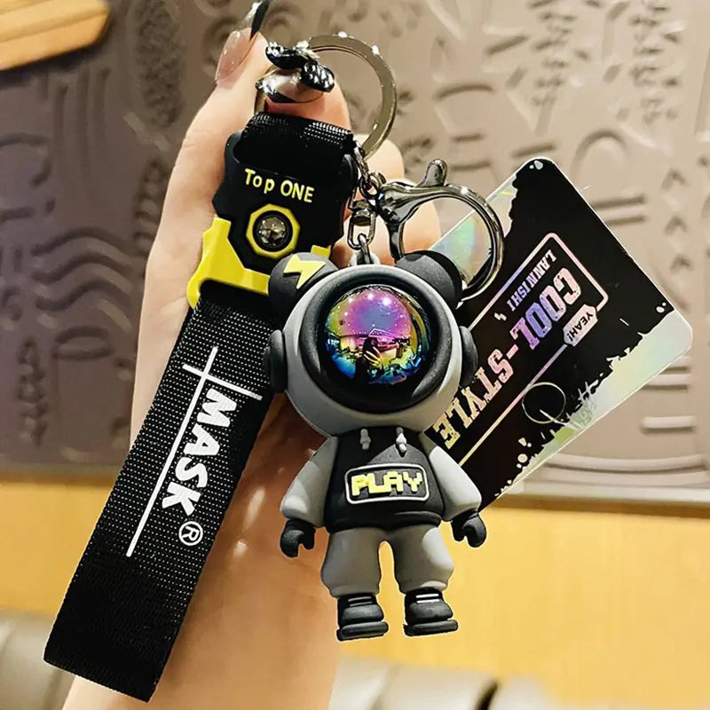 Creative Cartoon Astronaut Bear Keychain Charm Accessory