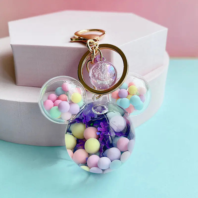 Mickey Head Quicksand Keychain Pendant for Girls
