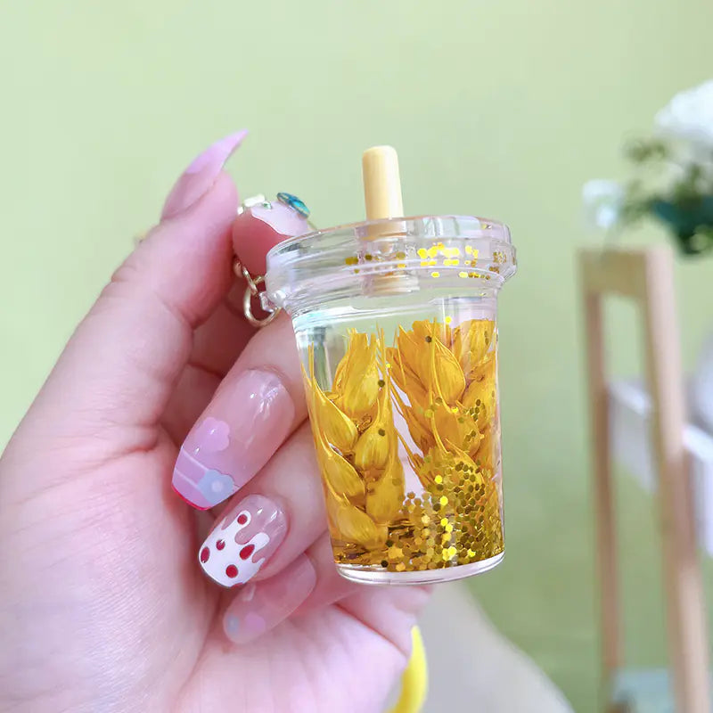 Exquisite Acrylic Wheat Ear Keychain Pendant Jewelry
