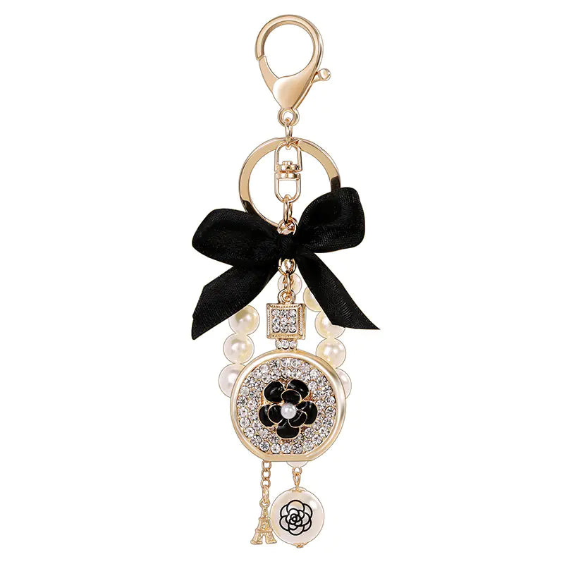 Elegant Imitation Pearl Flower Keychain for Women