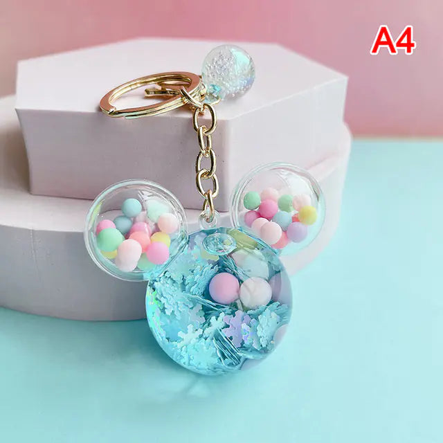 Mickey Head Quicksand Keychain Pendant for Girls