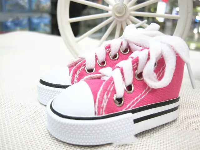 7.8CM Canvas Doll Shoes Keychain for Barbie Dolls