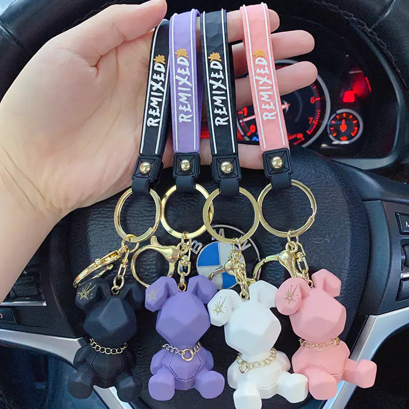Punk Rabbit Keychain Couple Accessories for Bags