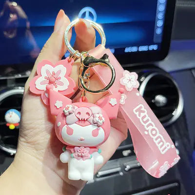 Pink Cherry Blossom Sanrio Cinnamoroll Keychain Decor