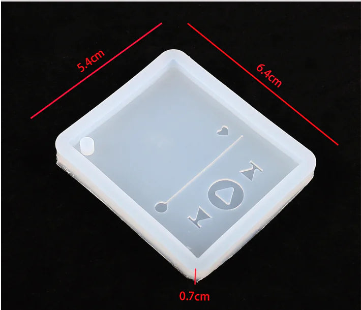 Music Player Keychain Silicone Mold for DIY Crafts