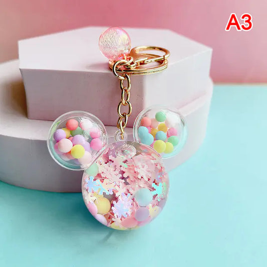 Mickey Head Quicksand Keychain Pendant for Girls