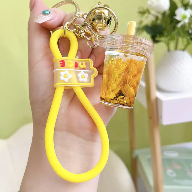 Exquisite Acrylic Wheat Ear Keychain Pendant Jewelry