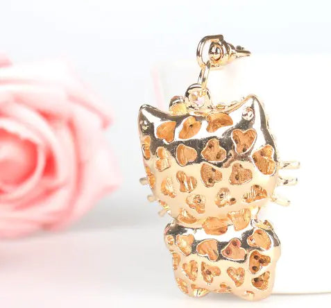Fashion Pendant Cat Heart Rhinestone Bag Buckle Keychain
