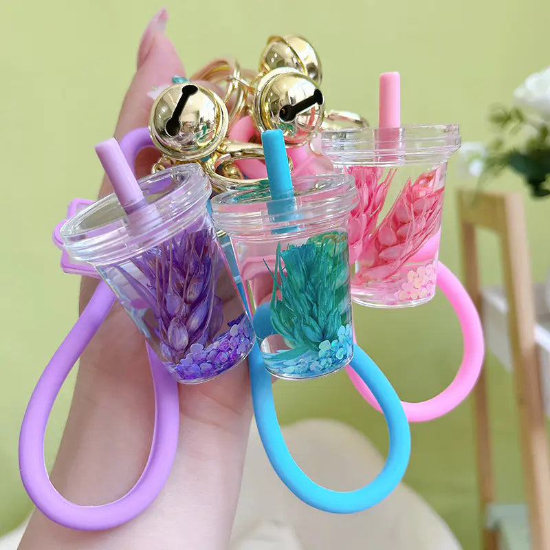 Exquisite Acrylic Wheat Ear Keychain Pendant Jewelry